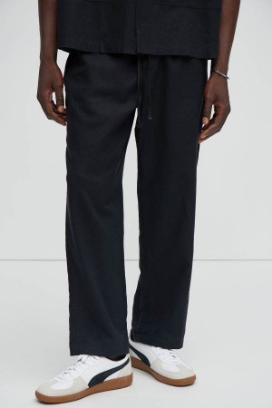 Black Fashion Nova Bahamas Linen Men Pants USA | 786103BUM