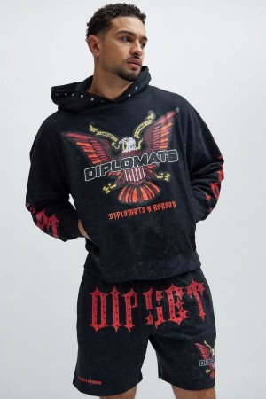 Black Fashion Nova Dipset Member Men Hoodie USA | 903548QMO