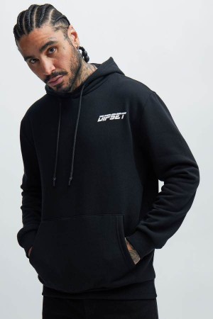 Black Fashion Nova Dipset Members Men Hoodie USA | 690381NZL