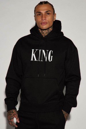 Black Fashion Nova Family Goals King Men Hoodie USA | 641039LZD