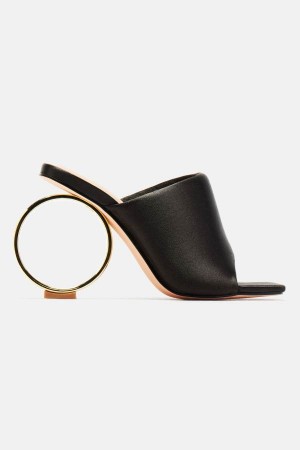 Black Fashion Nova Feelin' Popular Heeled Women Sandals USA | 891564UPZ