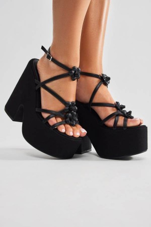 Black Fashion Nova Girls Trip Platform Women Heels USA | 501732NFS
