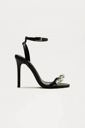 Black Fashion Nova Make You Miss Me Women Heels USA | 158942BIR