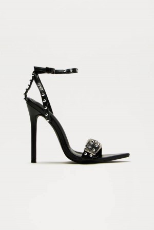 Black Fashion Nova Read My Lips Women Heels USA | 578361YEI