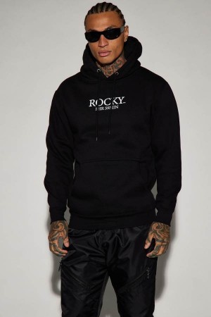 Black Fashion Nova Rocky Director Men Hoodie USA | 670941REU