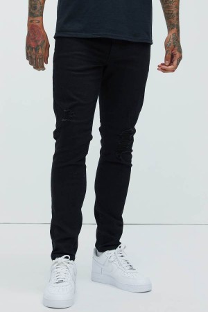 Black Fashion Nova Take No L's Skinny Men Jeans USA | 594631GHT