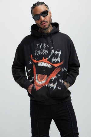 Black Fashion Nova The Joker Chrome Men Hoodie USA | 281436SQH