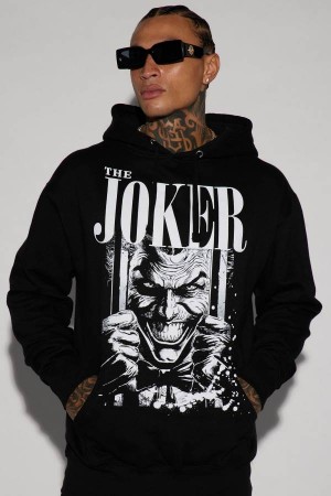 Black Fashion Nova The Joker Contained Men Hoodie USA | 842057MOT