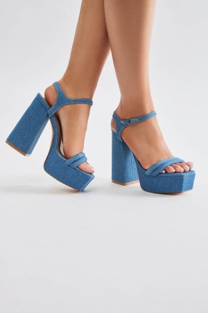 Blue Fashion Nova Tarah Platform Women Heels USA | 784013QZY