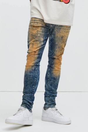Blue Wash Fashion Nova Islington Vintage Skinny Men Jeans USA | 804763XRH