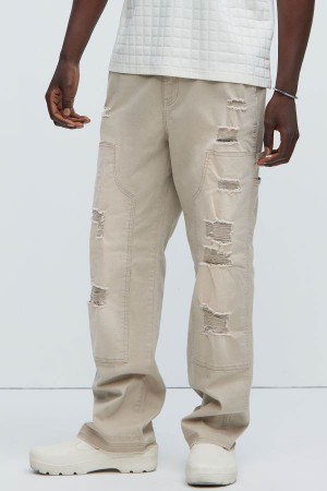 Brown Fashion Nova Blame Game Straight Carpenter Men Pants USA | 183479HYR