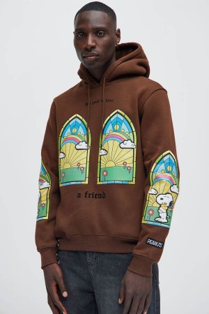 Brown Fashion Nova Snoop A Friend Men Hoodie USA | 597306WMB