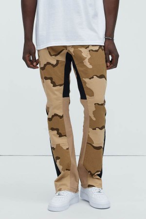 Camo Fashion Nova Martin Stacked Skinny Flare Men Pants USA | 470935NKD