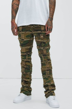 Camo Fashion Nova More Than You Frayed Slim Flare Men Pants USA | 913674JIZ