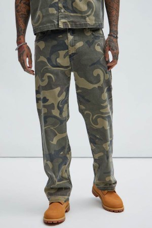 Camo Fashion Nova Won't Do Camo Straight Men Pants USA | 957634GDN