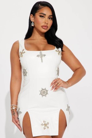 Cream Fashion Nova Dazzling Muse Mini Women Dress USA | 367942WOR
