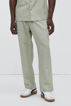 Green Fashion Nova Bahamas Linen Men Pants USA | 631089QAP