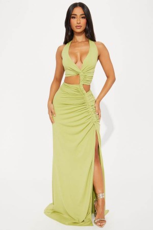 Green Yellow Fashion Nova Classic And Fantastic Maxi Women Dress USA | 196025VJD