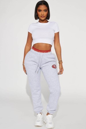 Grey Fashion Nova 49ers Raise The Bar Women Sweatpants USA | 169504PDC