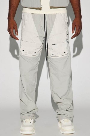 Grey Fashion Nova Ahead Of My Game Straight Nylon Utility Men Pants USA | 058196SNE