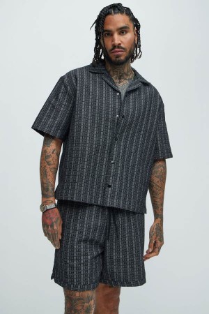 Grey Fashion Nova Berkeley Jacquard Men Shirts USA | 510982ZTH