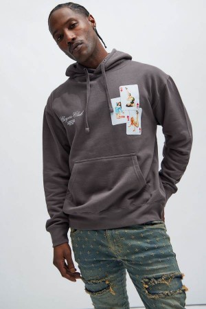 Grey Fashion Nova Players Club Members Only Men Hoodie USA | 125376PHJ