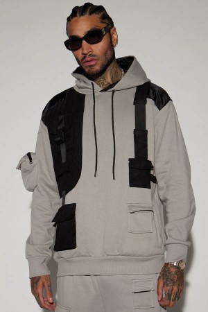 Grey Fashion Nova You Got It All Men Hoodie USA | 659804FPJ