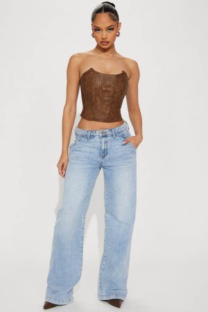 Light Wash Fashion Nova Let's Get It Straight Leg Women Jeans USA | 795340GBJ