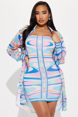 Multicolor Fashion Nova Color My World Mini Set Women Dress USA | 392067FMY