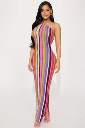 Multicolor Fashion Nova Forbidden Maxi Women Dress USA | 987460SLF