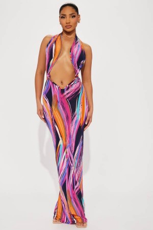 Multicolor Fashion Nova Ivanka Backless Maxi Women Dress USA | 542613XQA