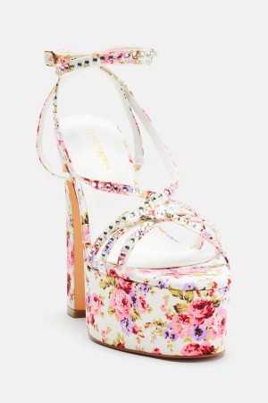 Multicolor Fashion Nova Just You And I Platform Heeled Women Sandals USA | 453720GOI