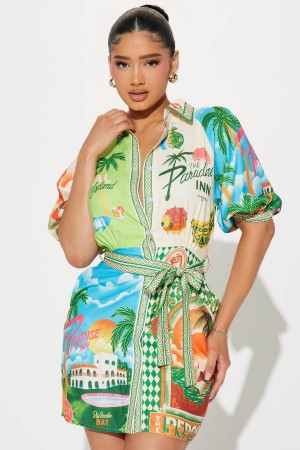 Multicolor Fashion Nova Summer In The Keys Mini Women Dress USA | 709568APV