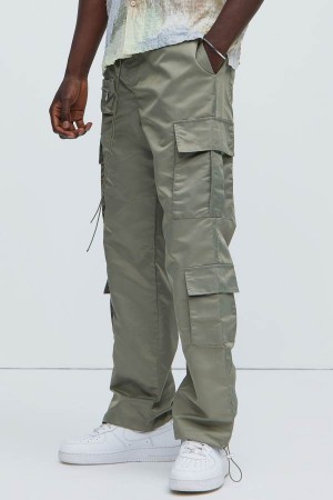 Olive Fashion Nova Colter Straight Men Pants USA | 047138VKB
