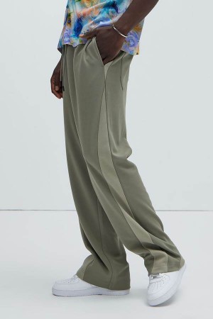 Olive Fashion Nova Hopper Relaxed Track Men Pants USA | 132986JCV