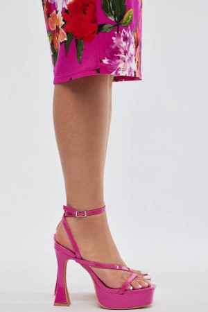 Pink Fashion Nova Andrea Platform Block Women Heels USA | 904257KTO