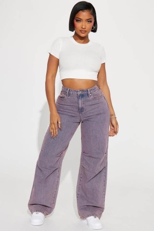 Pink Fashion Nova Charlotte Loose Straight Leg Women Jeans USA | 735810RXY