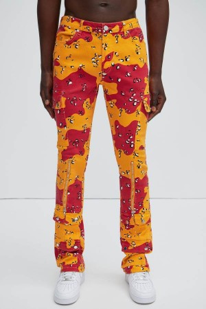 Red Fashion Nova On The List Cargo Flare Men Pants USA | 431750QAB