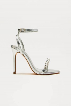 Silver Fashion Nova Make You Miss Me Women Heels USA | 273401SQD