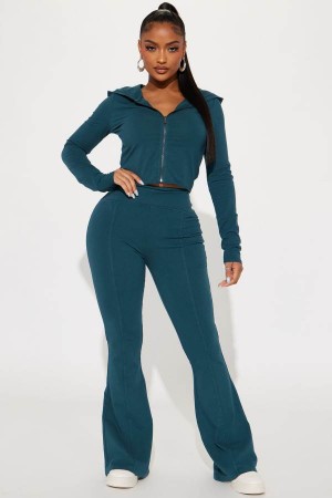 Turquoise Fashion Nova Need Me Vintage Wash Pant Set Women Pants USA | 980326YLS