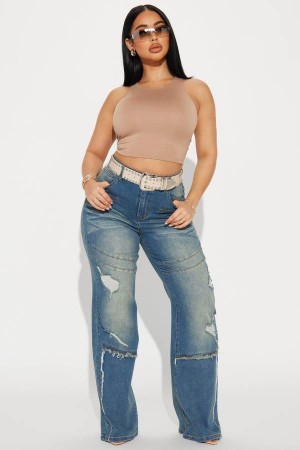 Wash Fashion Nova Gave My All Tinted Straight Leg Women Jeans USA | 678421YAC