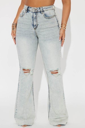 Wash Fashion Nova Give It Your All Stretch Flare Women Jeans USA | 193526CRZ