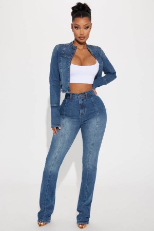 Wash Fashion Nova Tagging Along Stretch Bootcut Women Jeans USA | 420856OJA