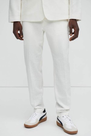 White Fashion Nova Bahamas Linen Suit Men Pants USA | 851497IJX