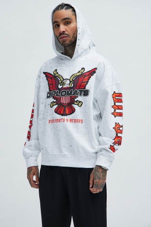 White Fashion Nova Dipset Members Men Hoodie USA | 159387SAD