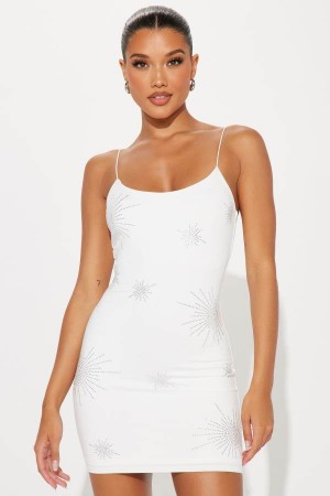 White Fashion Nova Headliner Micro Mini Women Dress USA | 637802GTI