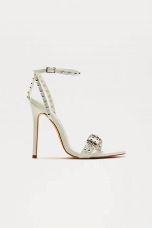 White Fashion Nova Read My Lips Women Heels USA | 781530UEC